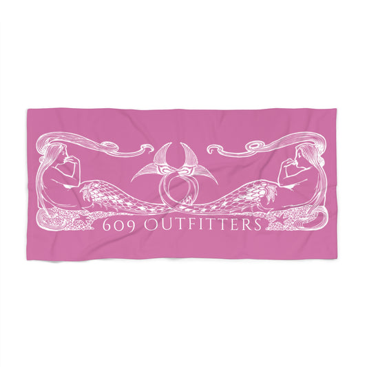 609 Outfitters Coastal Swim Collection | Pink Mermaid Beach Towel