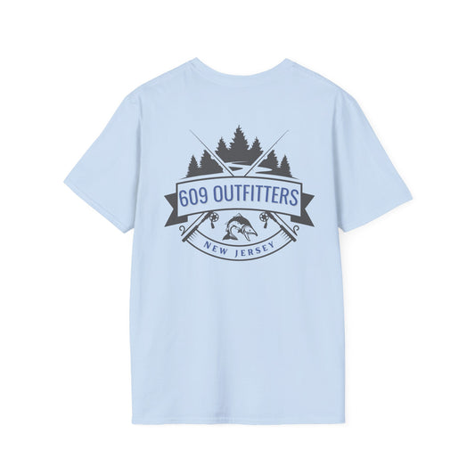 Contemporary Tee | Mens Fishing Badge Blue