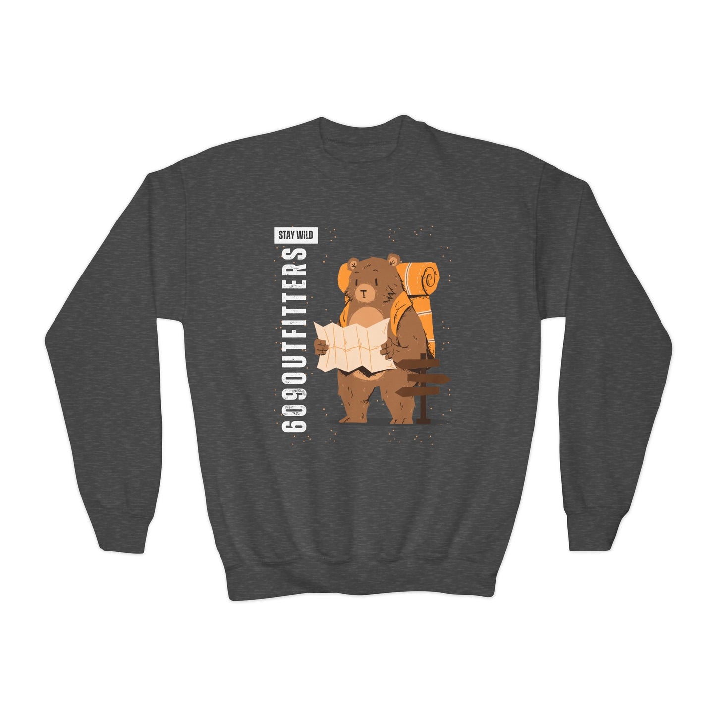 609 Hiking Bear Youth Crewneck Sweatshirt