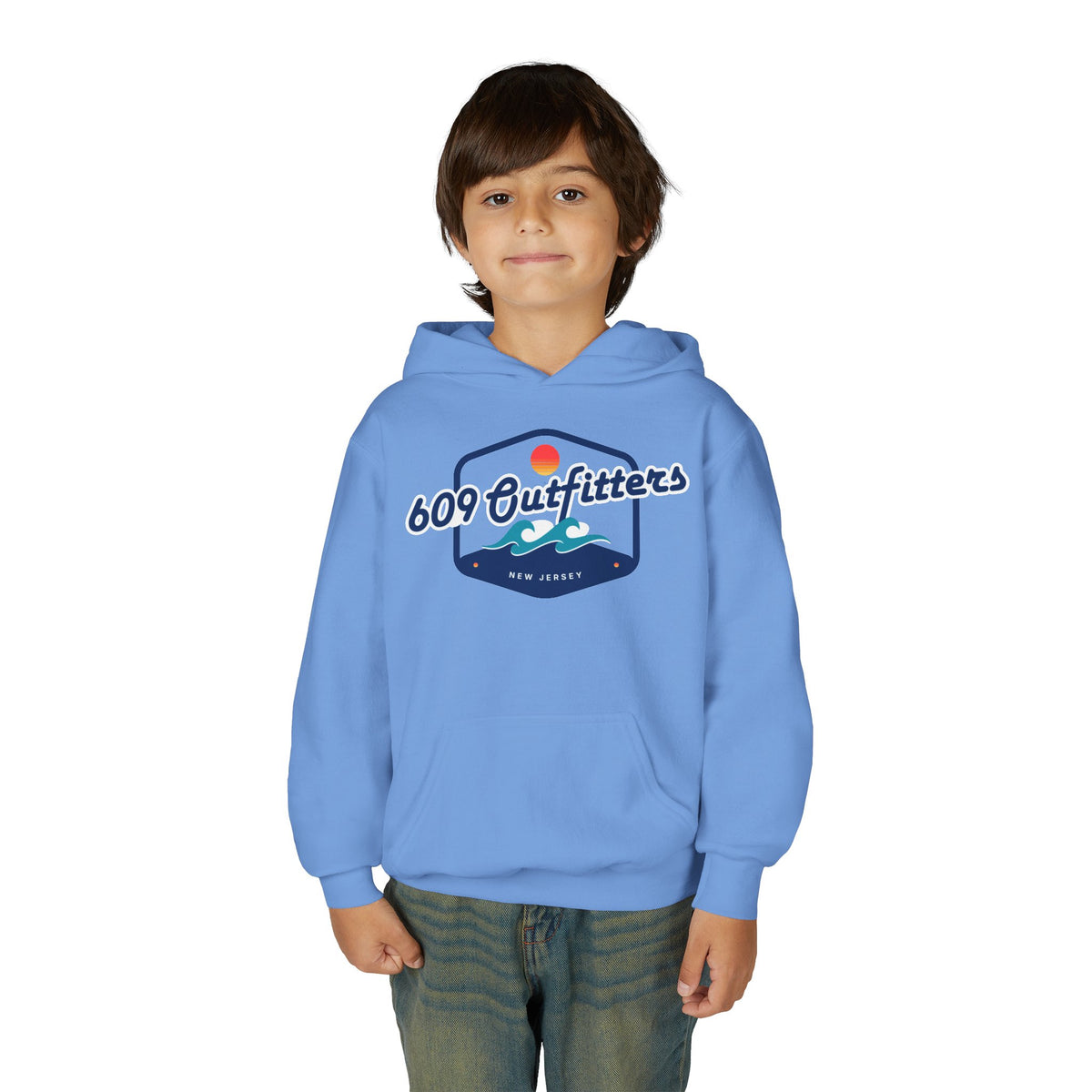 609 Outfitters Youth Heavy Blend Wave Logo Hooded Sweatshirt