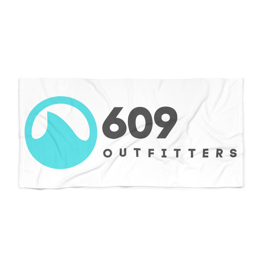 609 Outfitters Coastal Logo Sun & Swim | White Beach Towel