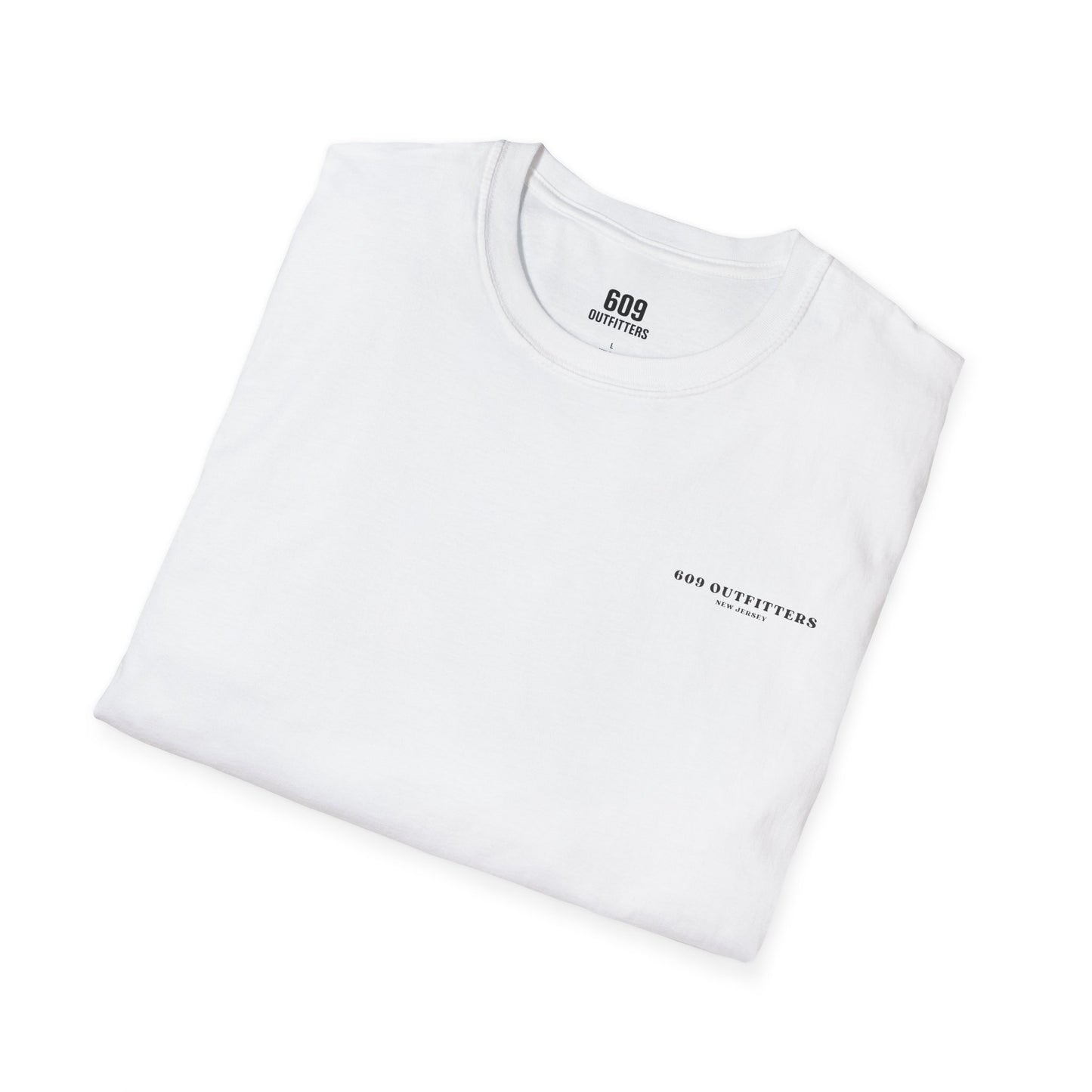 Contemporary Tee | Mens 609 Pines to Shore Logo White