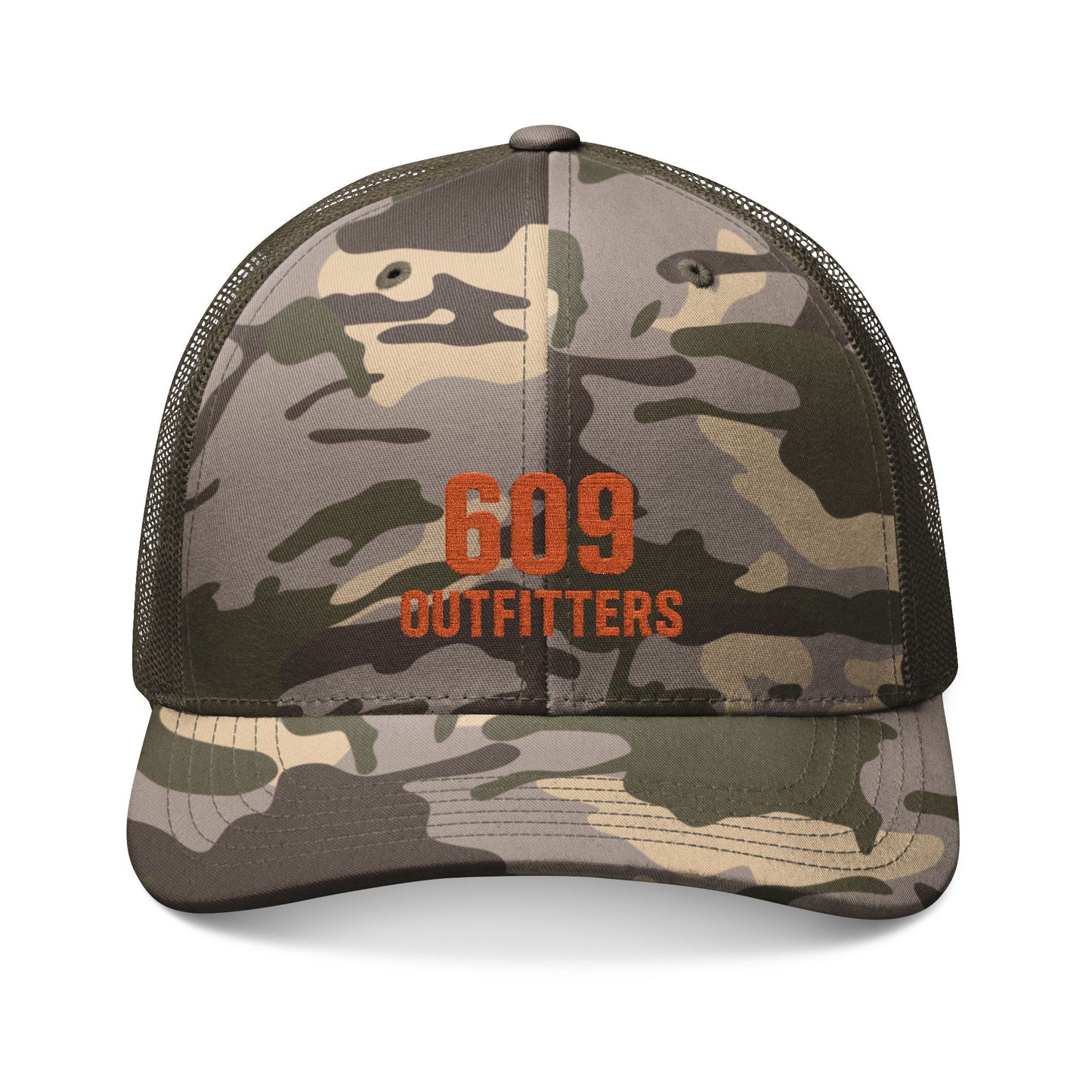 Olive Camo Trucker Hat | 609 Outfitters Logo