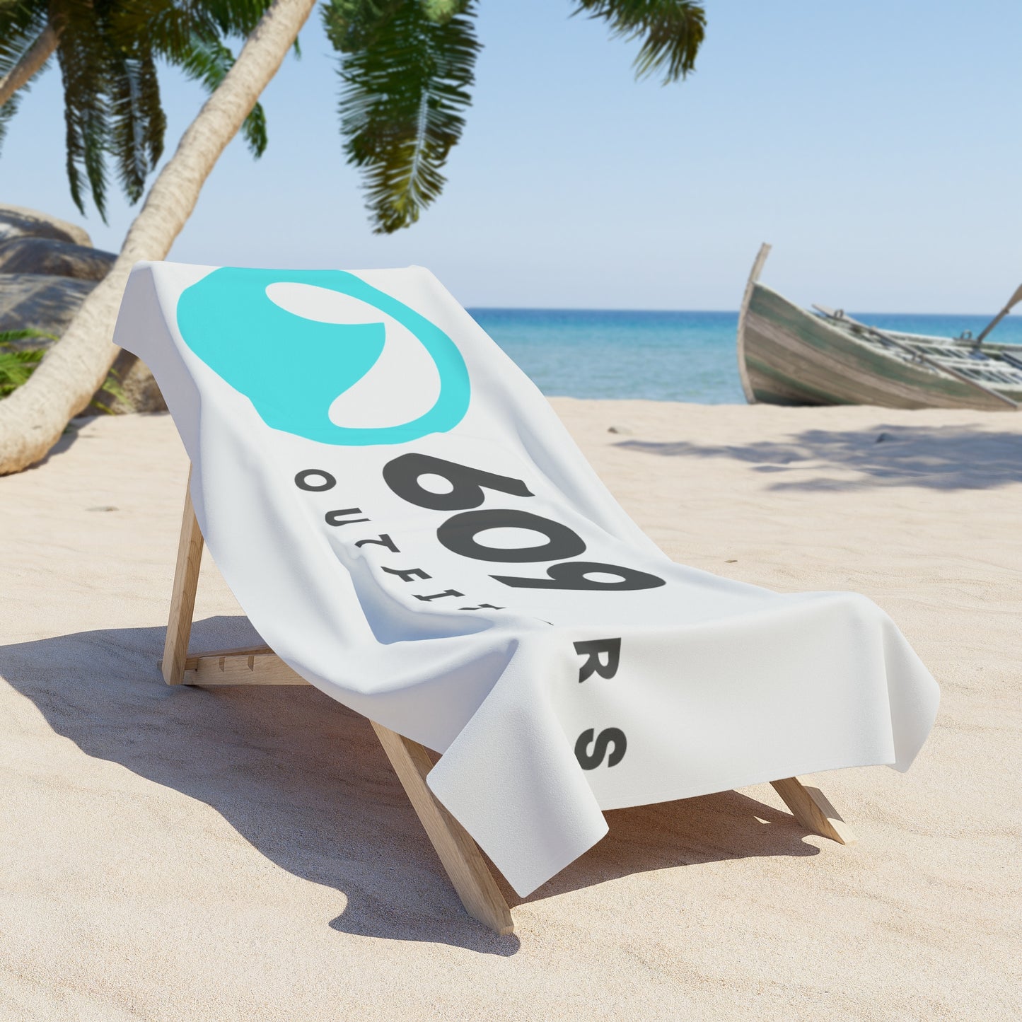 609 Outfitters Coastal Logo Sun & Swim | White Beach Towel