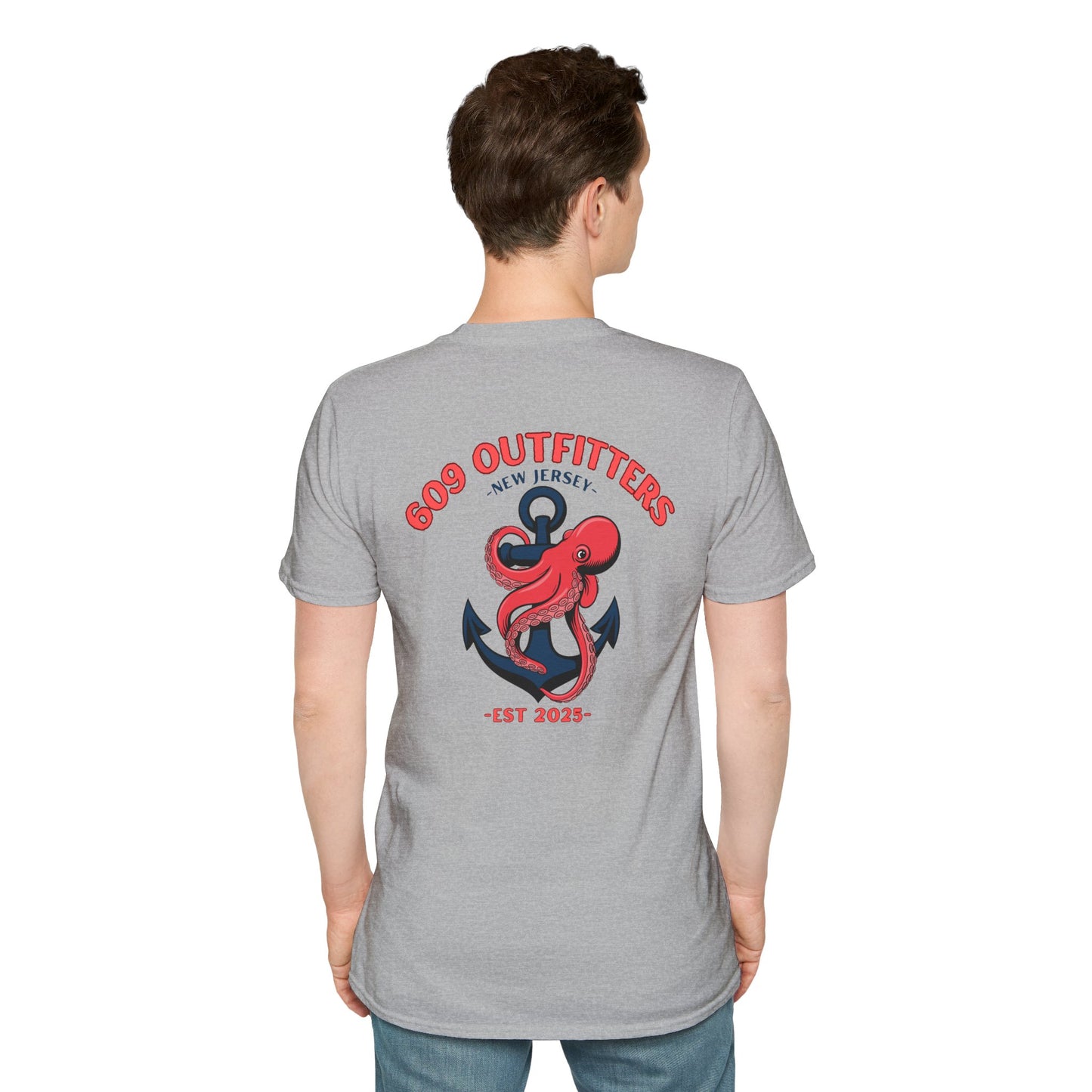 Contemporary Tee | Mens Octopus Anchor Gray