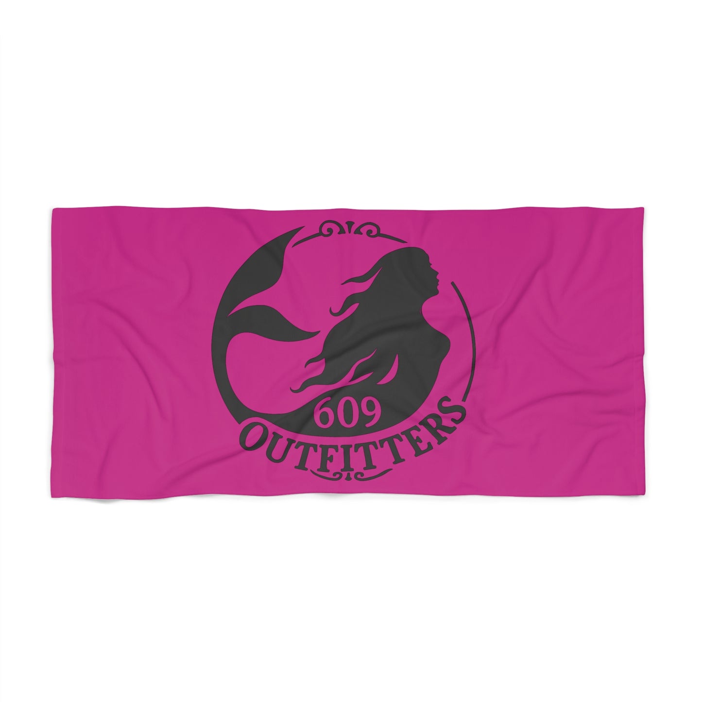 609 Outfitters Classic Mermaid Logo |  Pink Beach Towel