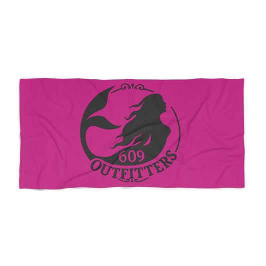 609 Outfitters Classic Mermaid Logo |  Pink Beach Towel