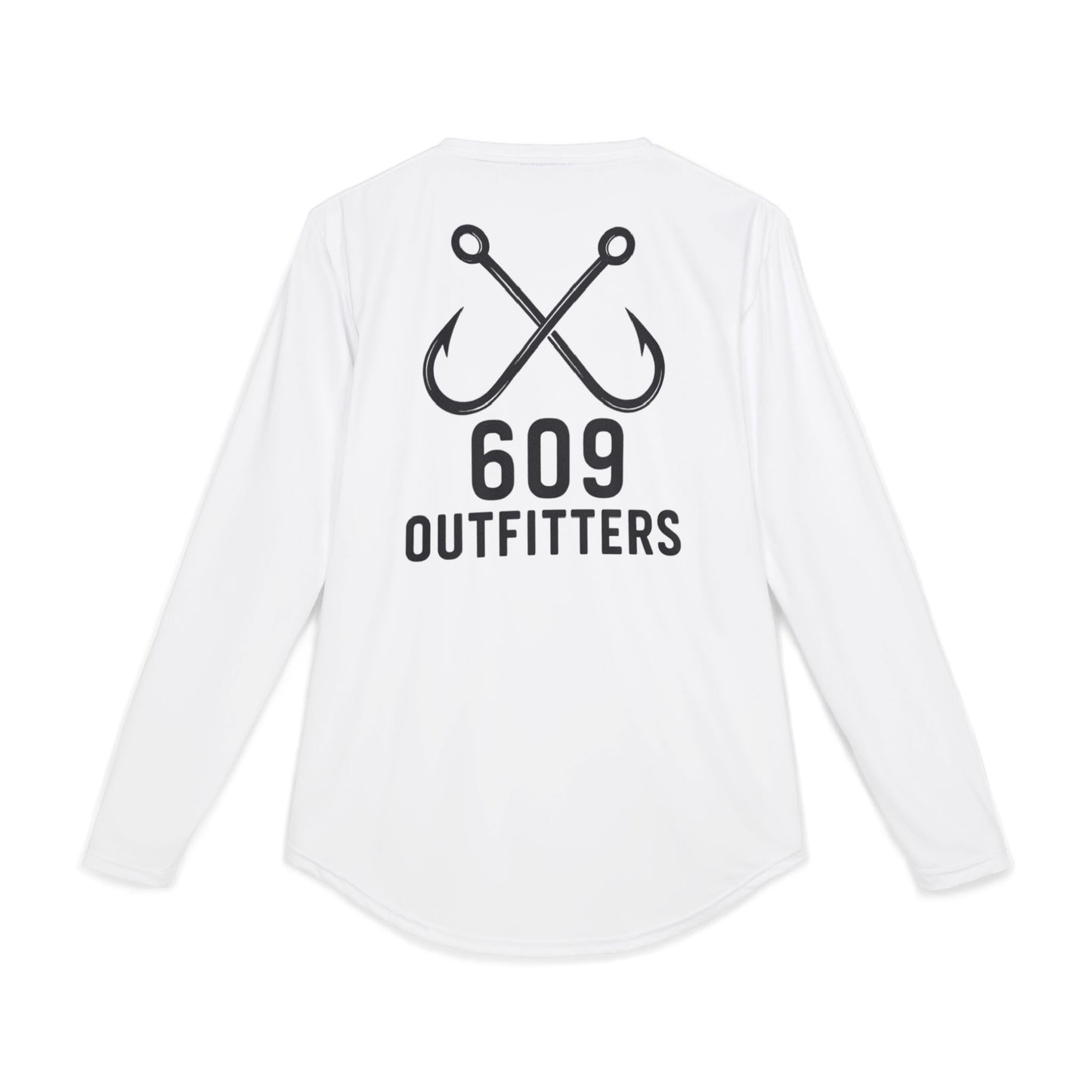 609 Classic Double Hook Logo | Long Sleeve UV Sun Protection Top White