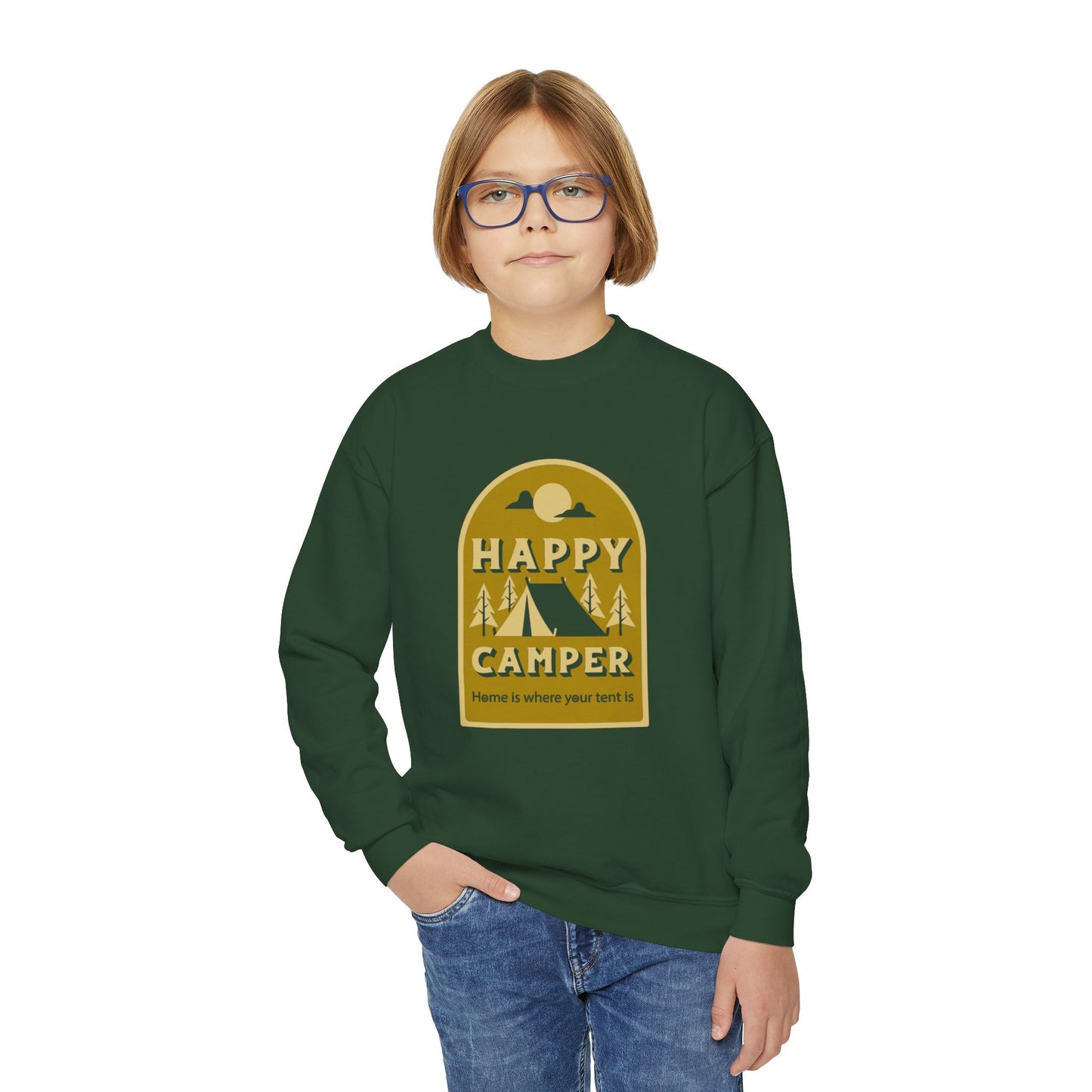 Happy Camper Youth Crewneck Sweatshirt
