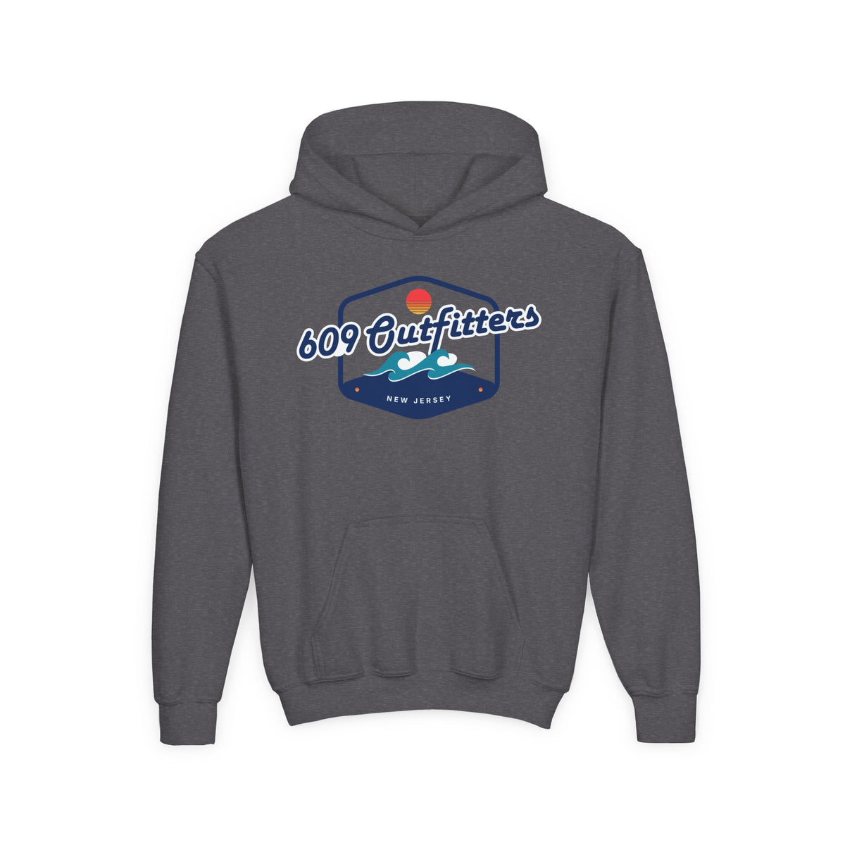 609 Outfitters Youth Heavy Blend Wave Logo Hooded Sweatshirt